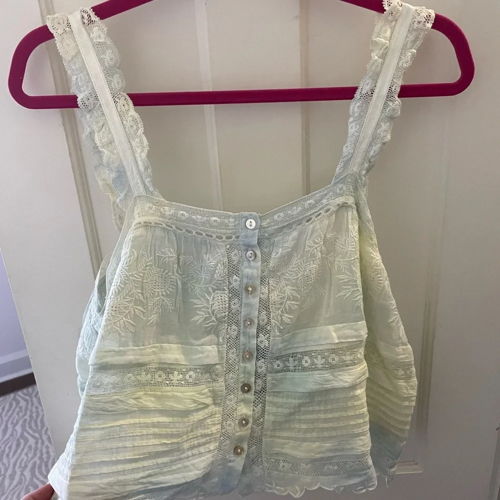 NWT Loveshack Fancy sully top in lilly pond hand dye. Size medium - Picture 4 of 5